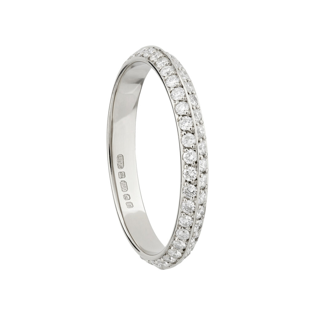 Platinum Coco double-sided diamond full eternity ring - Baroque Jewellery