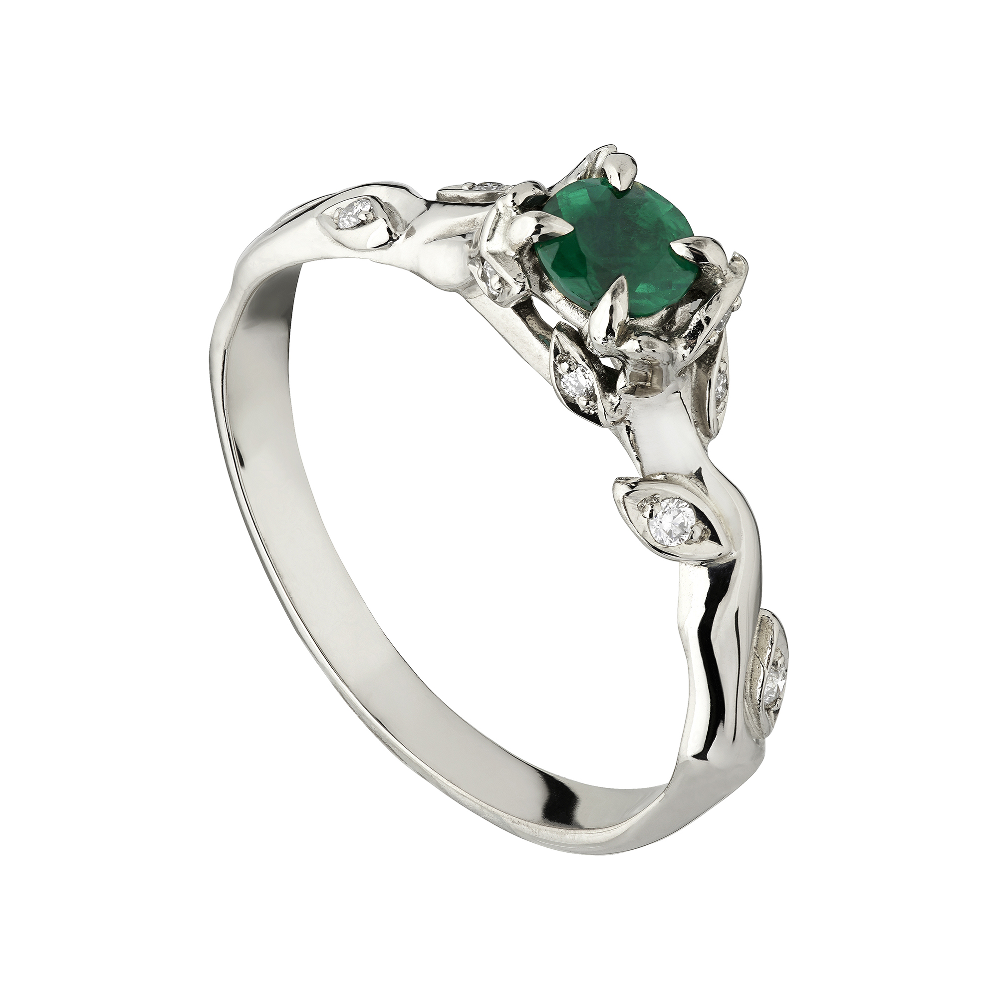 Oval Emerald and Diamond Celtic Engagement Ring | Pomme | Braverman Jewelry