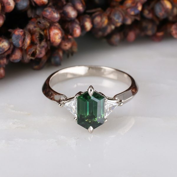 Green Sapphire and Blue Green Pyramid Diamond Ring – Wendy Nichol